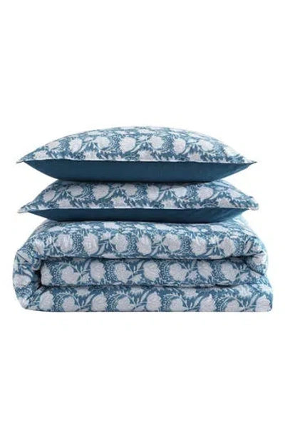 Nautica Bayport Floral Cotton Comforter Set In Blue