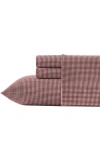 Nautica Bayside Gingham Flannel Sheet Set In Red