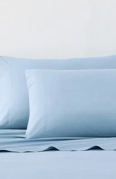 Nautica Bayview Solid 200 Thread Count Cotton Percale Sheet Set In Blue