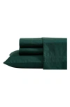 Nautica Bayview Solid 200 Thread Count Cotton Percale Sheet Set In Medium / Dark Green