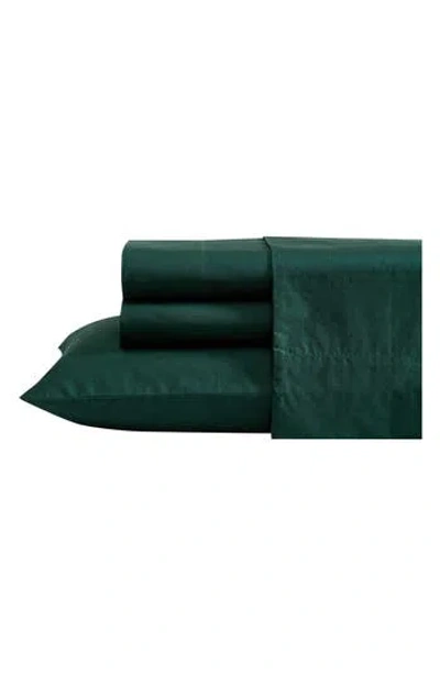 Nautica Bayview Solid 200 Thread Count Cotton Percale Sheet Set In Medium / Dark Green