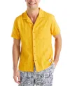 Nautica Short-sleeve Seersucker Camp Shirt In Yellow