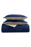 Nautica Beckett Reversible Comforter & Sham Set In Navy