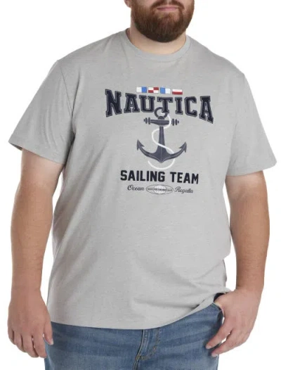 Nautica Big & Tall Anchor Graphic Tee In Gray