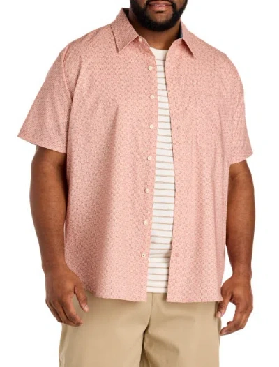 Nautica Big & Tall Geometric Print Sport Shirt V2 In Pink