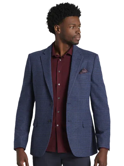 Nautica Big & Tall Men's Modern Fit Tweed Plaid Sport Coat In Blue