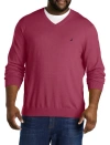 Nautica Big & Tall Navtech Crewneck Sweater In Deep Fuchia Heather