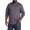 Nautica Big & Tall Performance Plaid Sport Shirt In Red