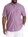 Nautica Big & Tall Seersucker Striped Sport Shirt In Pink