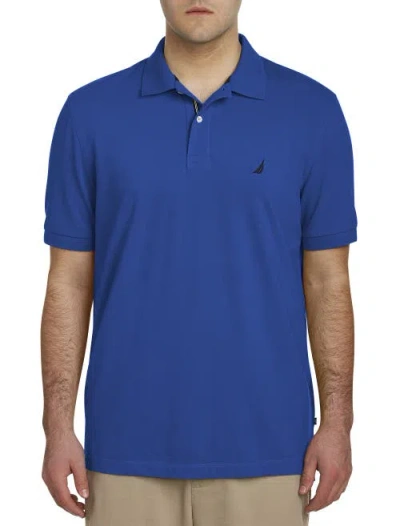 Nautica Big & Tall Stretch Piqué Polo Shirt In Bright Cobalt