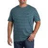 Nautica Big & Tall Striped Crewneck T-shirt In Deep Atlantic
