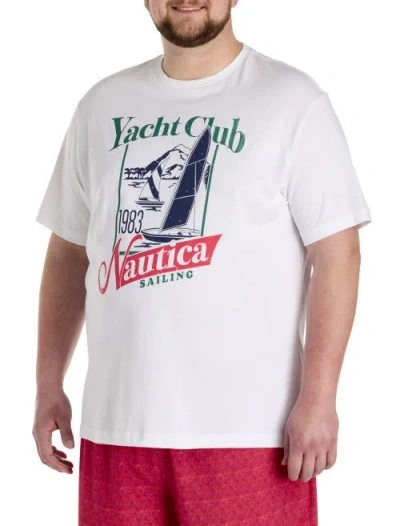 Nautica Big & Tall Yacht Club Graphic Tee In White