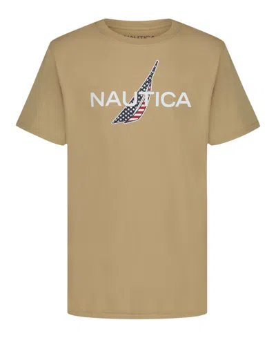 Nautica Kids' Big Boys Americana Lockup Short Sleeve T-shirt In Neutral