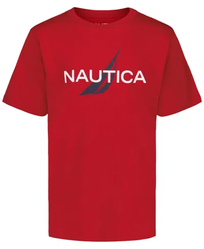 Nautica Kids' Big Boys Crewneck Short Sleeve T-shirt In Red