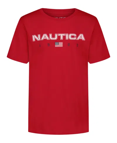 Nautica Kids' Big Boys  Flag Short Sleeve T-shirt In Red