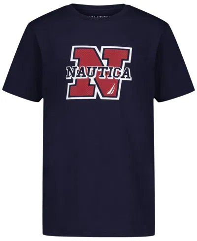 Nautica Kids' Big Boys S-xl Block N Short Sleeve T-shirt In Blue