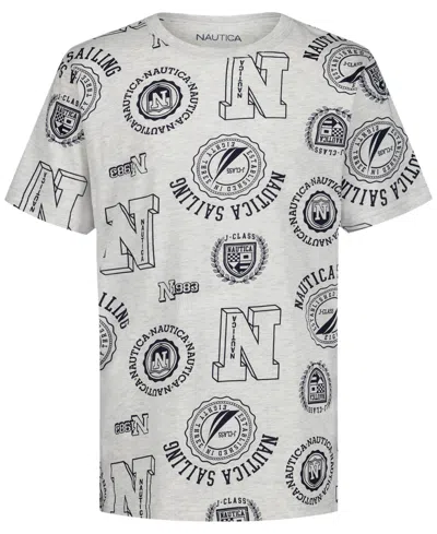 Nautica Kids' Big Boys S-xl Mixed Print Short Sleeve T-shirt In White
