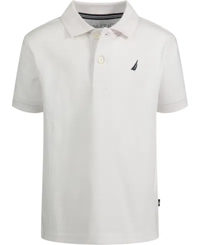 Nautica Kids' Big Boys Short Sleeve Anchor Deck Polo Shirt In White