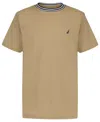 Nautica Big Boys Signature Ringer Short Sleeve T-shirt In Brown