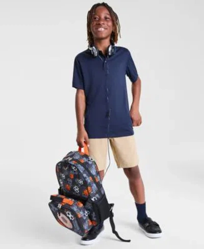 Nautica Kids' Big Boys Uniform Quick Dry Performance Stretch Polo Uniform Lowell Stretch Moisture Wicking Jogger S In Blue