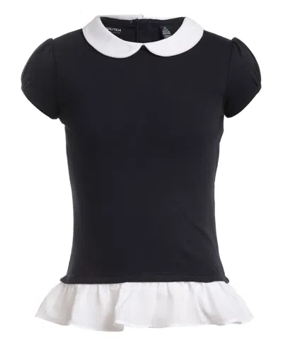 Nautica Kids' Big Girls Interlock Top In Blue