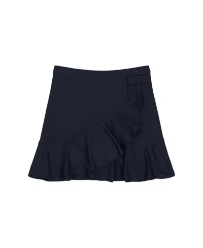 Nautica Kids' Big Girls Ruffle Layer Performance Scooter Skirt In Black