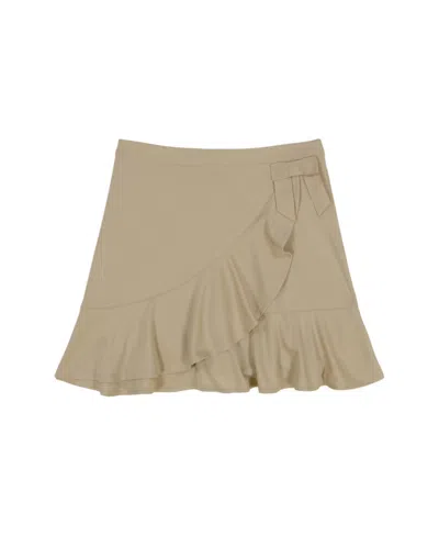 Nautica Kids' Big Girls Ruffle Layer Performance Scooter Skirt In Brown