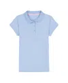 Nautica Big Girls Short Sleeve Interlock Polo Shirt In Blue