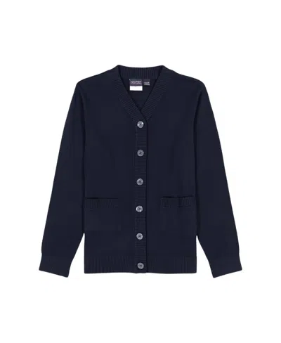 Nautica Kids' Big Girls Solid Cardigan Sweater In Blue