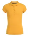 Nautica Big Girls Uniform Short Sleeve Interlock Polo Shirt In Gold
