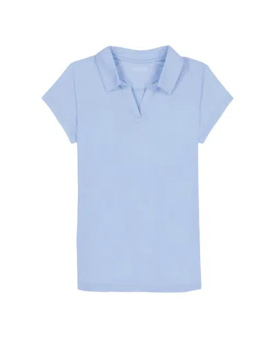 Nautica Kids' Big Girls Uniform Short Sleeve Performance Knit Polo Top In Blue