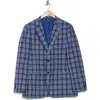 Nautica Men's Cotton & Linen Printed Modern-fit Sport Coat In Blue Plaid