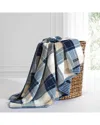 Nautica Bluff Plaid Coco Flannel Reversible Throw Blanket
