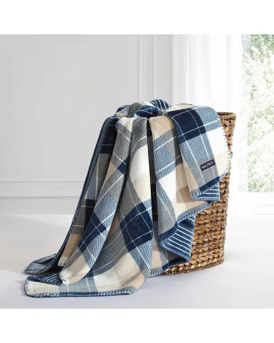 NAUTICA NAUTICA BLUFF PLAID COCO FLANNEL REVERSIBLE THROW BLANKET