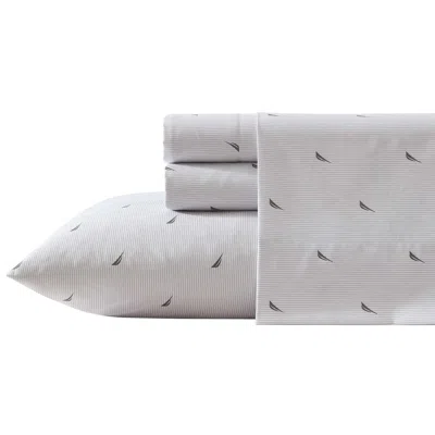 Nautica Boat Stripe Grey Full Sheet Set