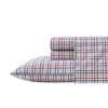 NAUTICA BOATING TATTERSALL PLAID GREY QUEEN SHEET SET