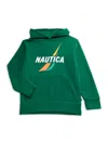 Nautica Boy's Class Logo Hoodie In Ever Green