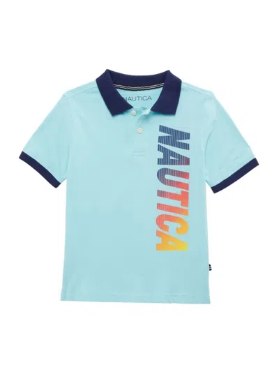 Nautica Babies' Boy's Graphic Polo In Blue