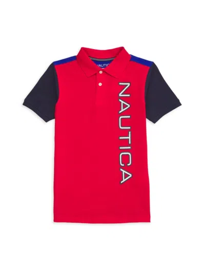 Nautica Babies' Boy's Logo Cotton Polo In High Risk Red