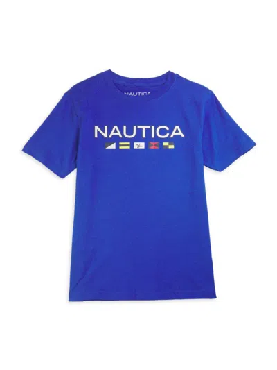 Nautica Babies' Boy's Signal Flags Logo Cotton T-shirt In Blue