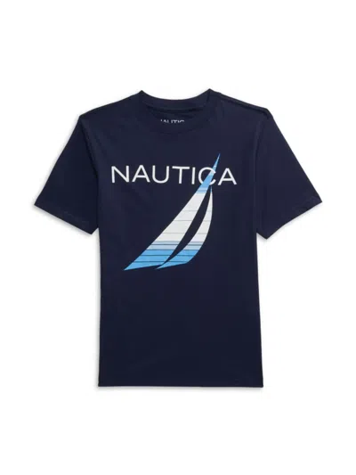Nautica Babies' Boy's Striped Icon Short-sleeve T-shirt In Blue