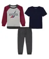 Nautica Boys 2t-7 3-piece T-shirt And Joggers Set In Multi