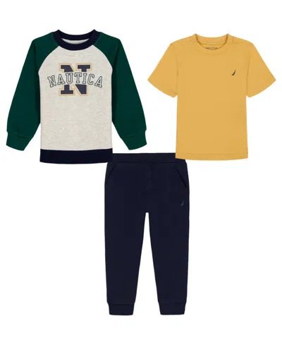 Nautica Kids' Boys 2t-7 3-piece T-shirt And Joggers Set In Multi