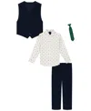 Nautica Boys 2t-7 4-piece Shirt, Tie, Vest And Pants Set In Multi