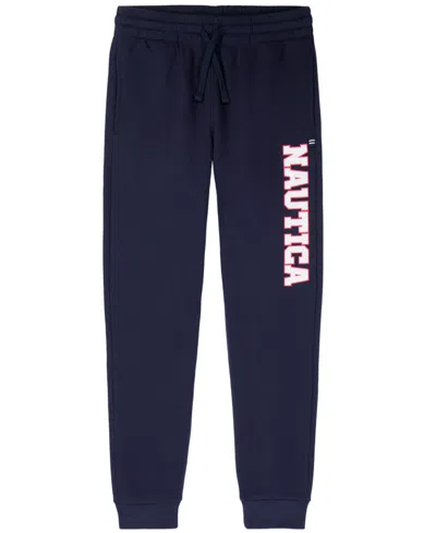 Nautica Kids' Boys' 2t-7 Logo Print Fleece Joggers In Blue