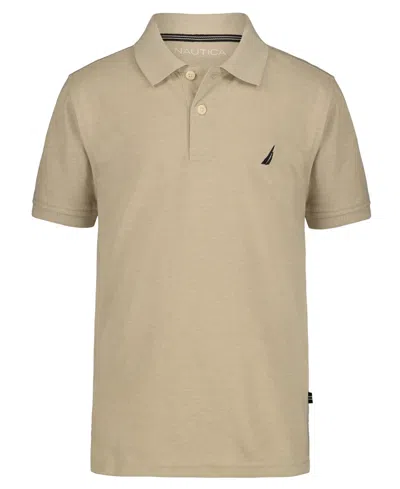 Nautica Kids' Boys' 8-20 Anchor Solid Short-sleeve Polo Shirt In Brown