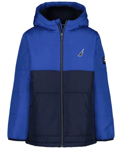 Nautica Kids' Boys 8-20 Colorblock Long Sleeves Puffer Jacket In Multi