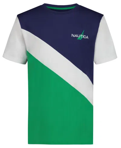 Nautica Kids' Boys' 8-20 Diagonal Block Short-sleeve T-shirt In Multi