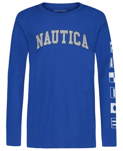 Nautica Kids' Boys 8-20 Graphic Print Long Sleeve T-shirt In Blue