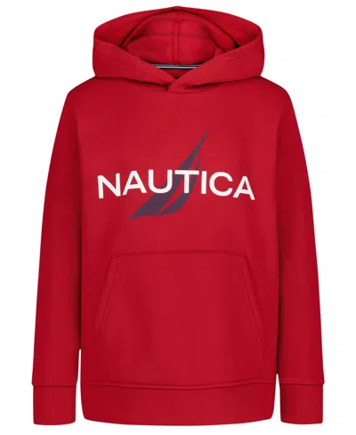 Nautica Kids' Boys 8-20 J-class Mesh Pullover Hoodie In Red